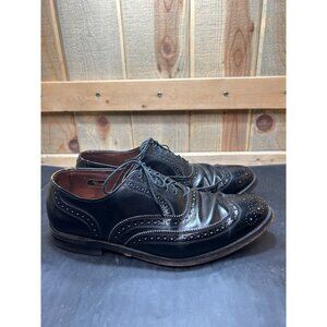 Allen Edmonds Lloyd Black Leather Wingtip Oxford Dress Shoes 9D Mens USA Made